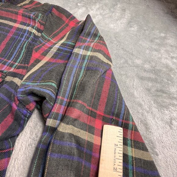 VTG Northern Spirit Mens Large Black Thermal Lined Flannel Button Up Shacket Y2K - Picture 5 of 11